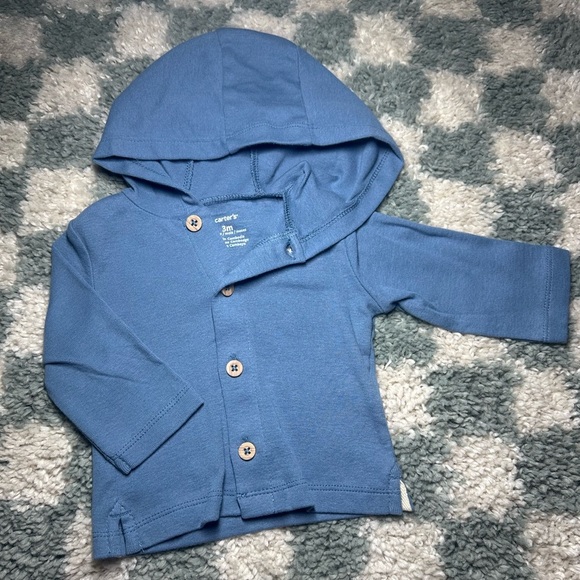 Carter’s 2-Piece Little Blue Baby Cardigan Set (0-3 mo) - Picture 2 of 3